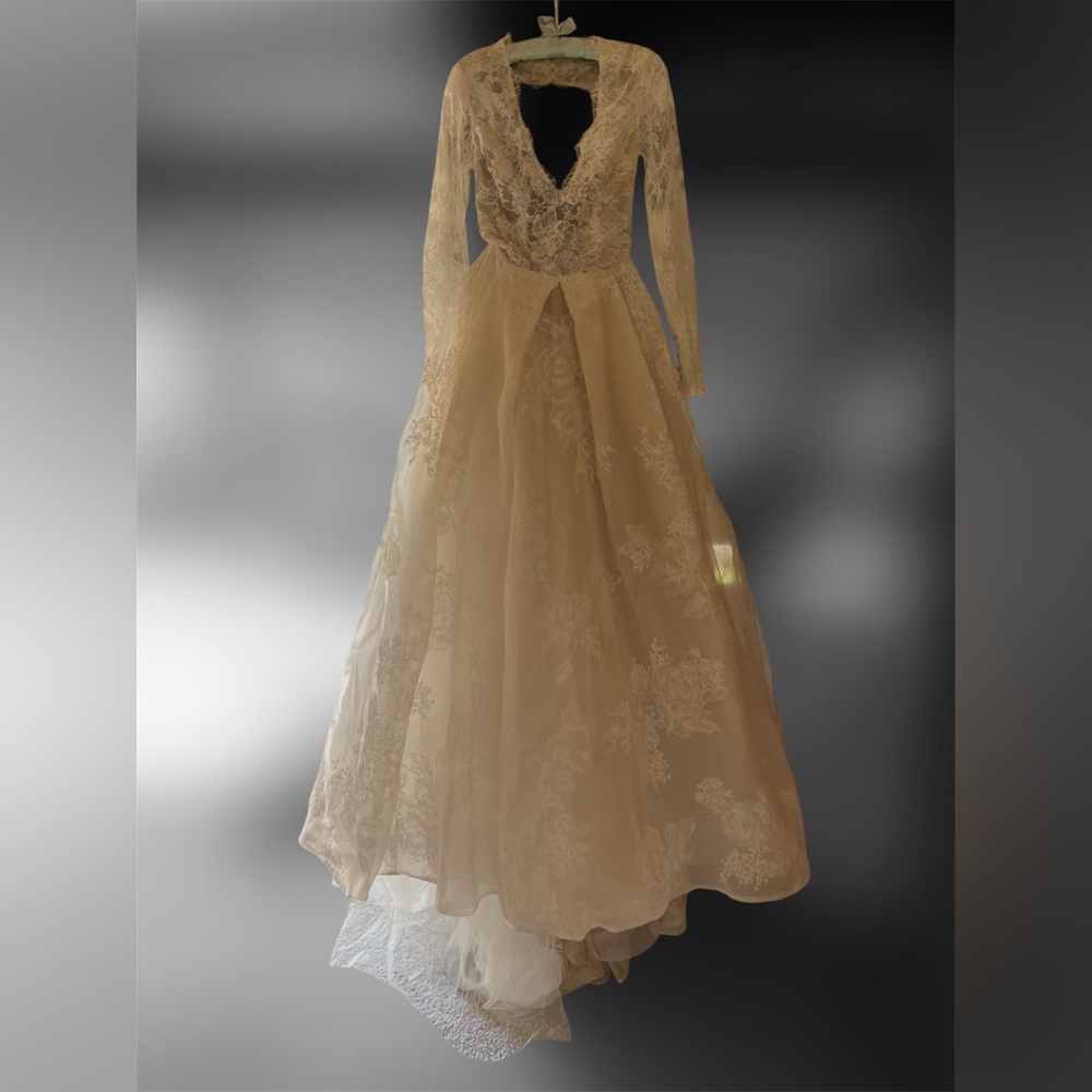 MONIQUE LHULLIER | Winslet | 2017 | Lace Wedding Dress A-Line Gown Long Sleeves - Picture 3 of 16